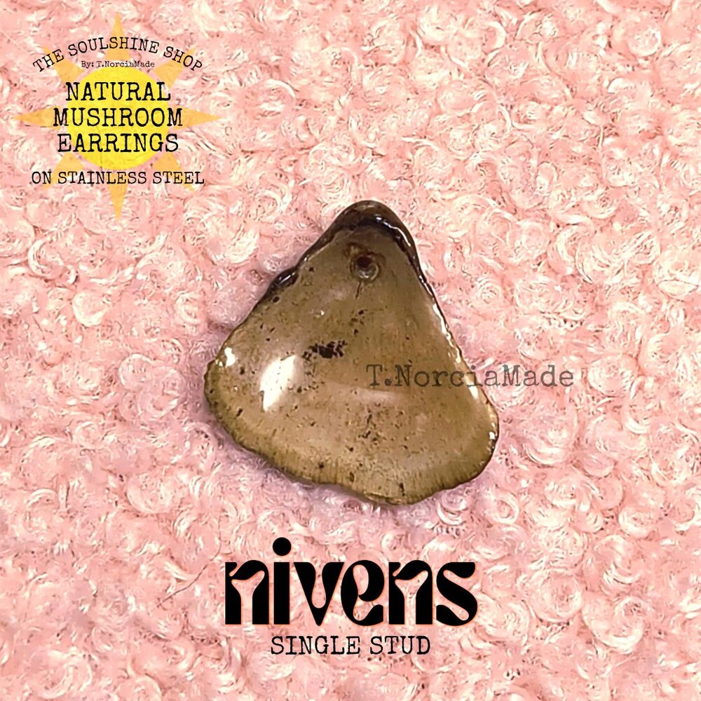 Nivens Natural Mushroom Single Stud Earring